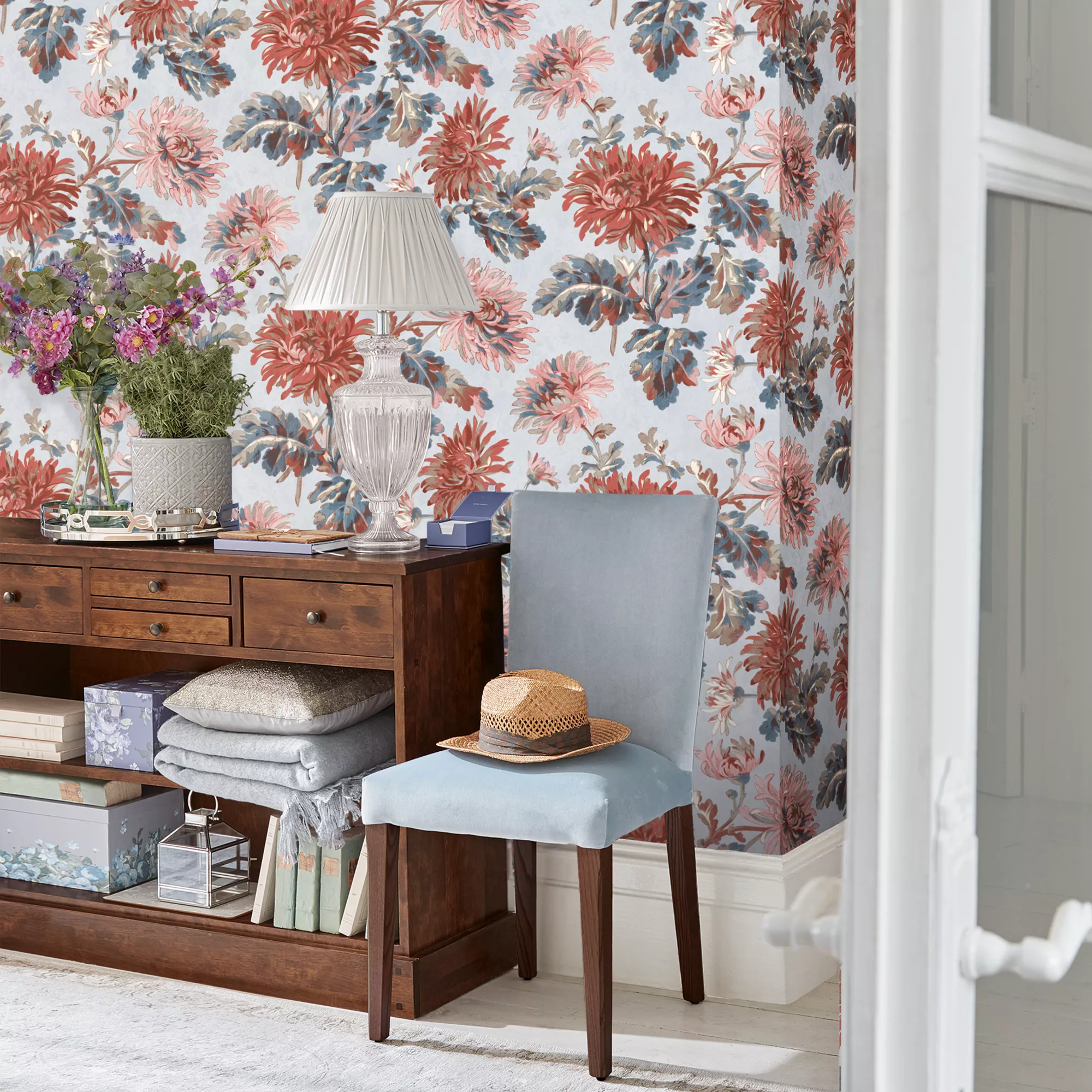 Laura Ashley Maryam Crimson Floral Smooth Wallpaper 6 Laura Ashley Maryam Crimson Floral Smooth Wallpaper - Image 4
