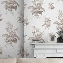 Laura Ashley Narberth Grey Leaves Smooth Wallpaper -Laura Ashley laura ashley narberth grey leaves smooth wallpaper5011583545999 21i bq