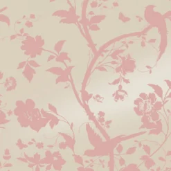 Laura Ashley Oriental Chalk Pink Garden Smooth Wallpaper