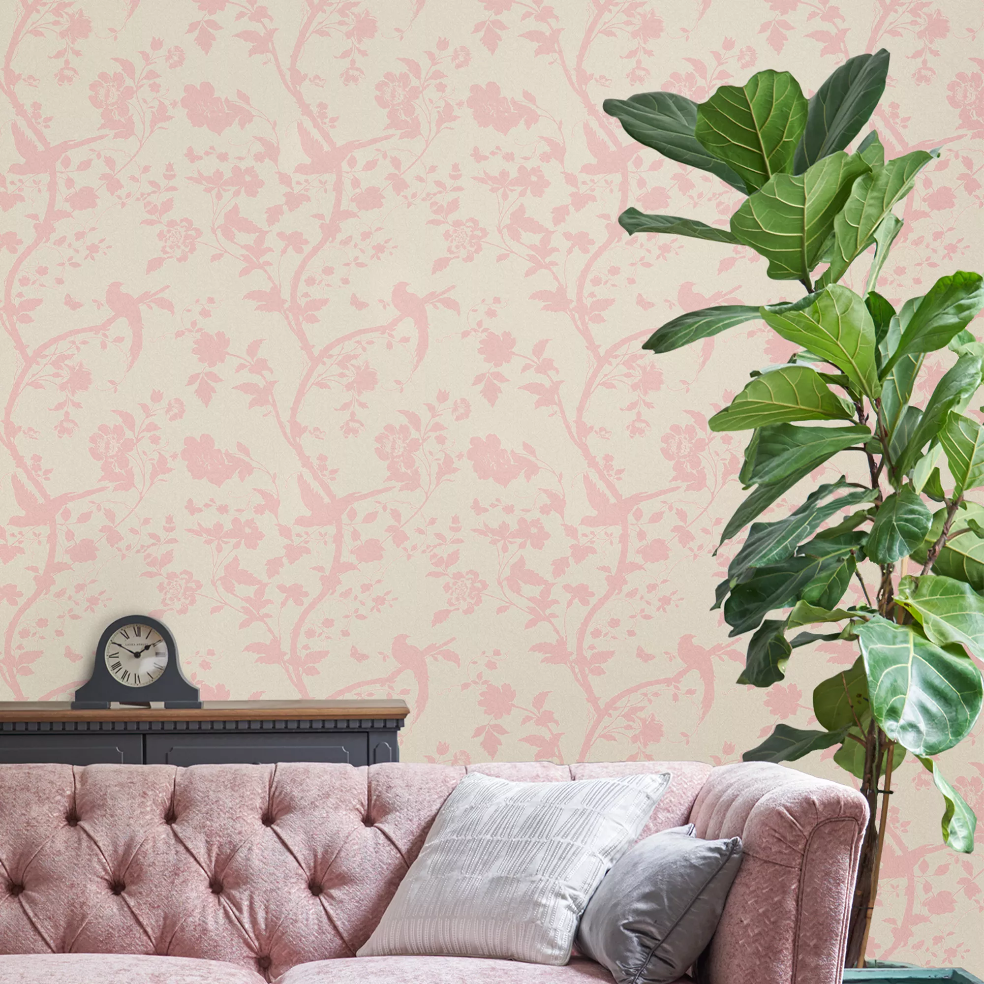 Laura Ashley Oriental Chalk Pink Garden Smooth Wallpaper 6 Laura Ashley Oriental Chalk Pink Garden Smooth Wallpaper - Image 4