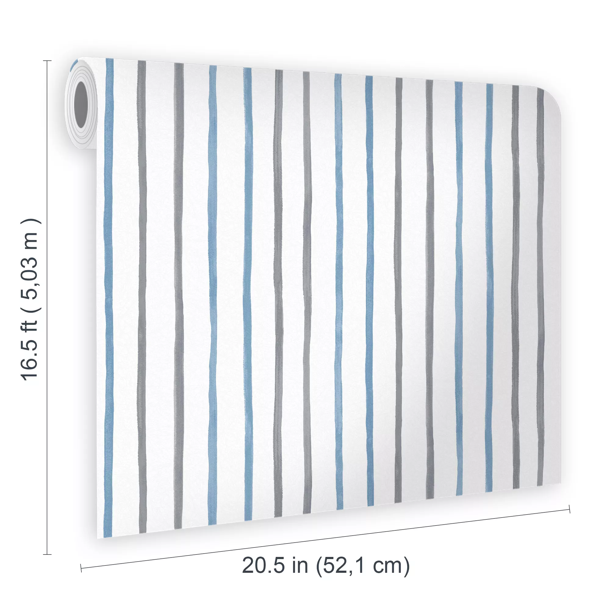 Laura Ashley Painterly Stripe Blue, Grey & White Kids Smooth Wallpaper 9 Laura Ashley Painterly Stripe Blue, Grey & White Kids Smooth Wallpaper - Image 7