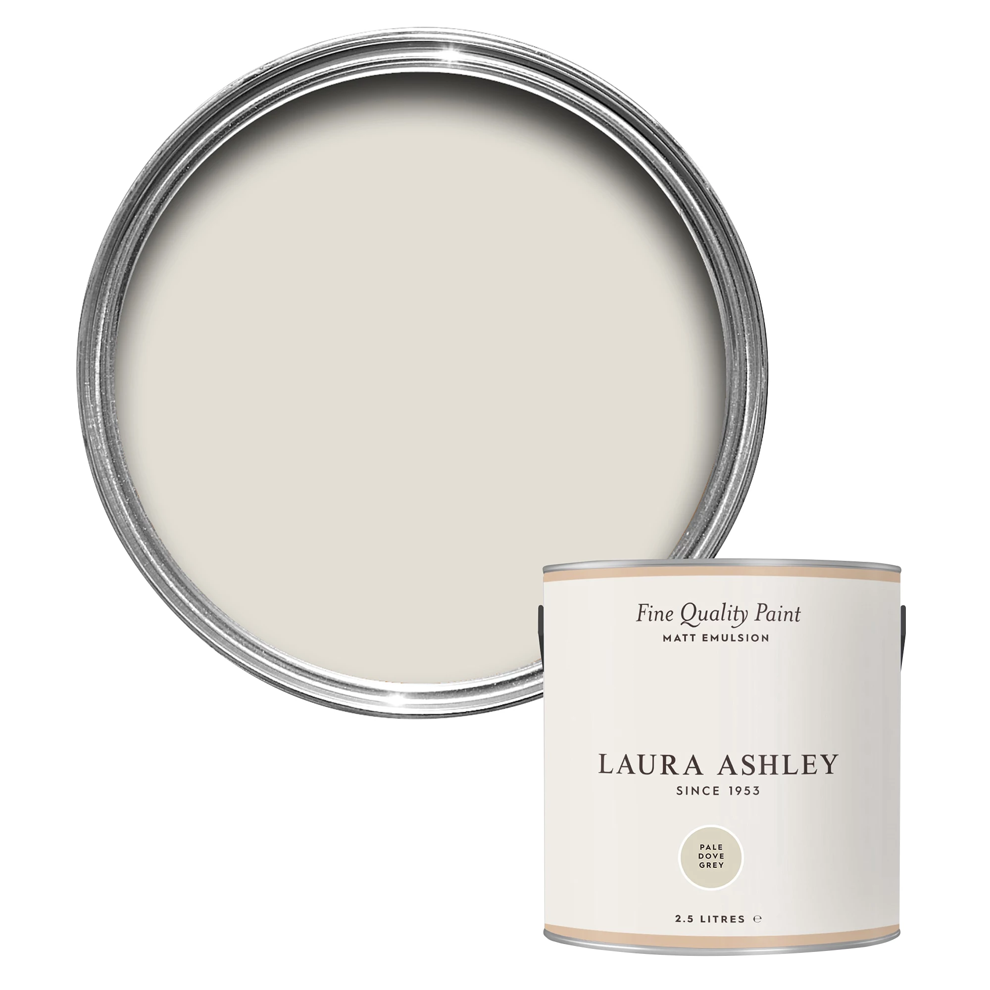 Laura Ashley Pale Dove Grey Matt Emulsion Paint, 2.5L 3 Laura Ashley Pale Dove Grey Matt Emulsion Paint, 2.5L