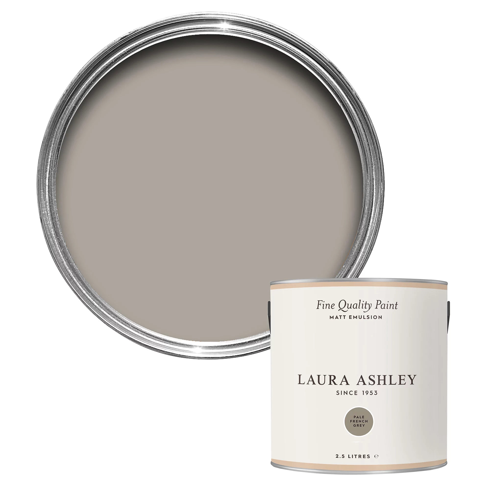 Laura Ashley Pale French Grey Matt Emulsion Paint, 2.5L 3 Laura Ashley Pale French Grey Matt Emulsion Paint, 2.5L