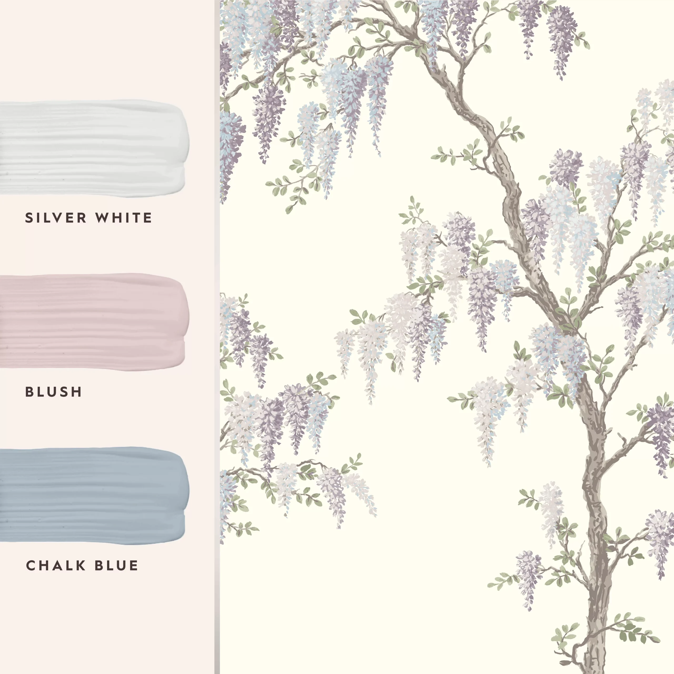 Laura Ashley Pale Iris Wisteria Garden Matt Mural 6 Laura Ashley Pale Iris Wisteria Garden Matt Mural - Image 4