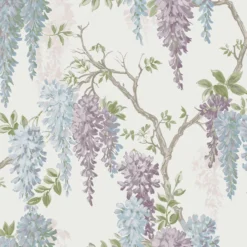 Laura Ashley Pale Iris Wisteria Smooth Wallpaper