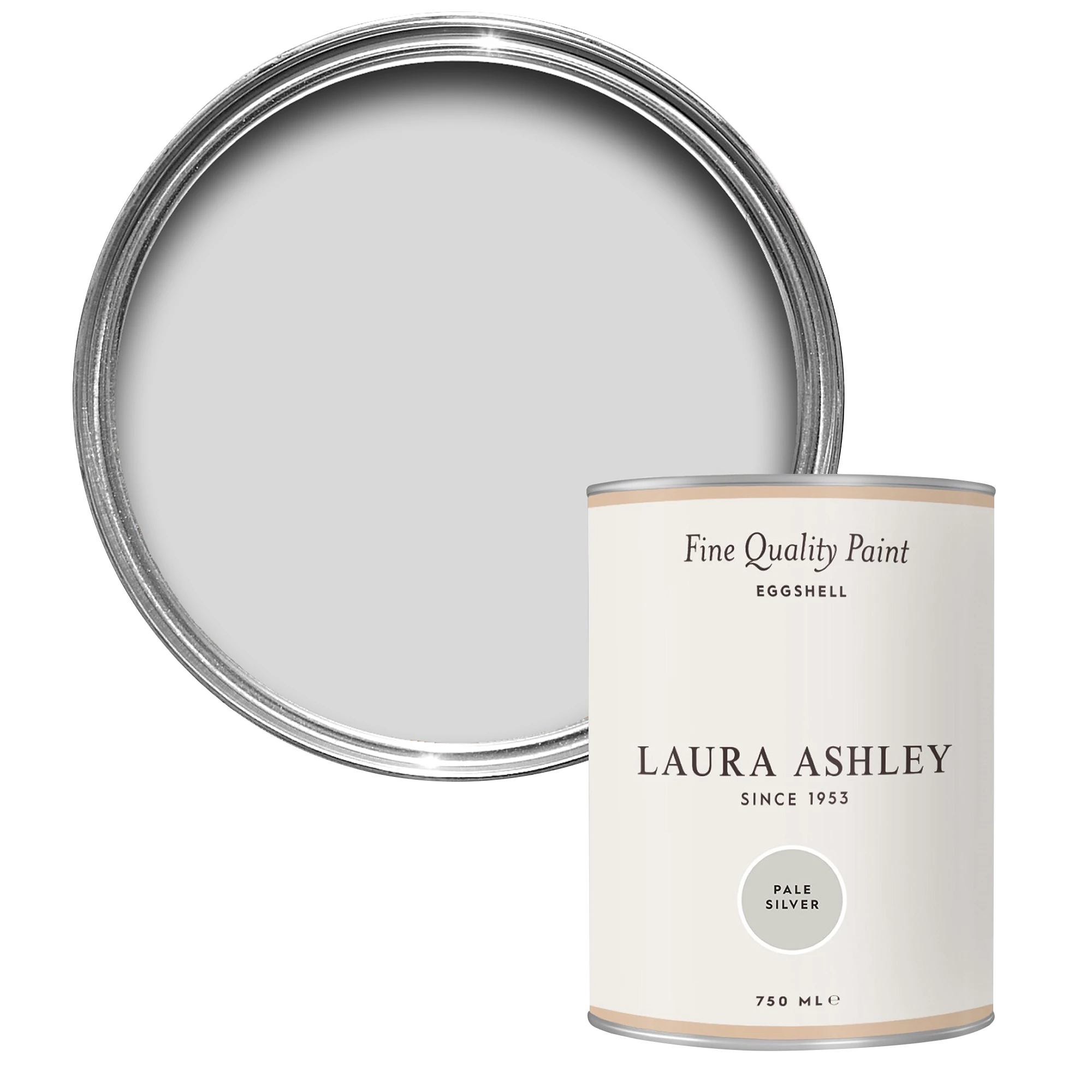Laura Ashley Pale Silver Eggshell Emulsion Paint, 750ml 3 Laura Ashley Pale Silver Eggshell Emulsion Paint, 750ml