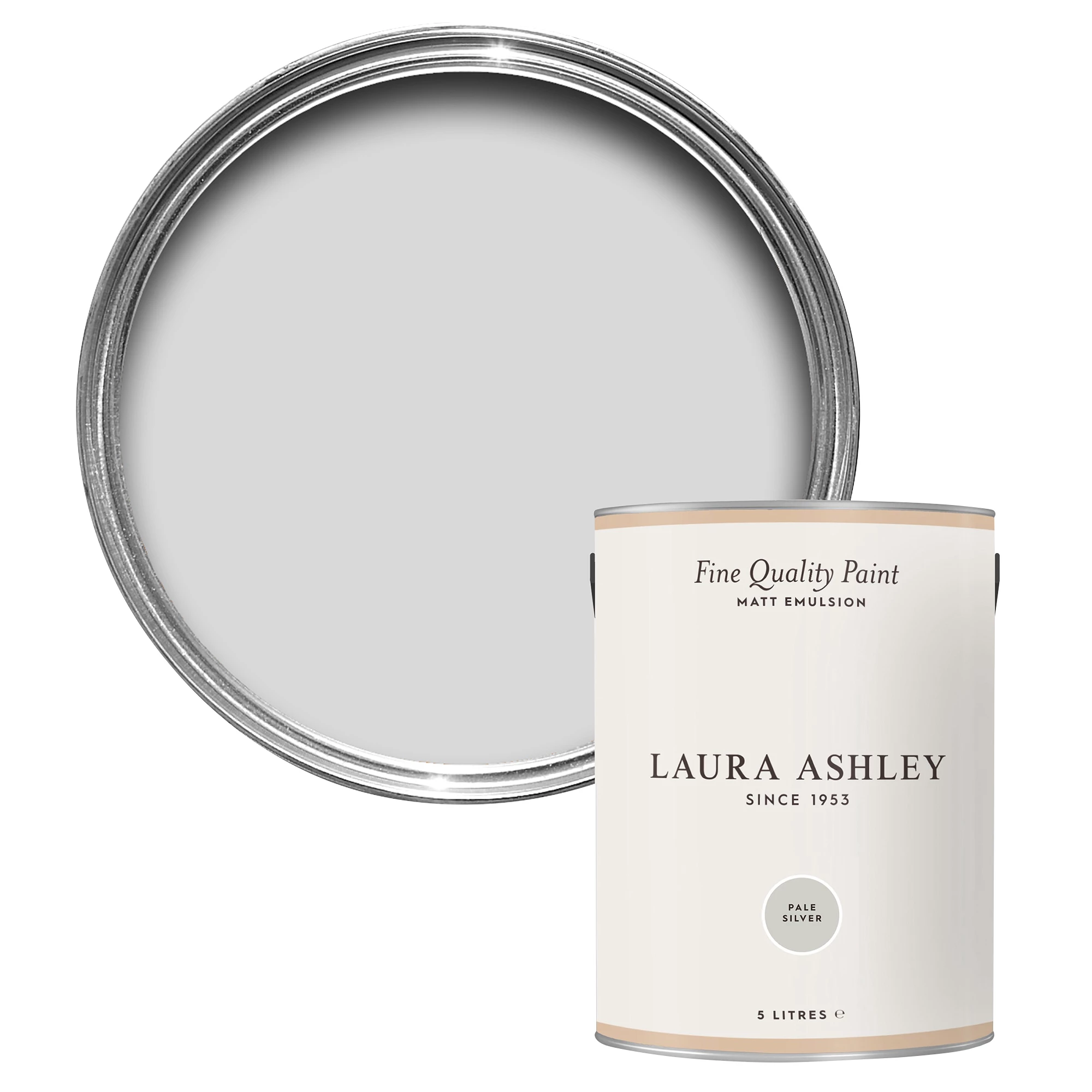 Laura Ashley Pale Silver Matt Emulsion Paint, 5L 3 Laura Ashley Pale Silver Matt Emulsion Paint, 5L