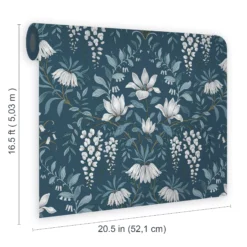 Laura Ashley Parterre Dark Seaspray Damask Smooth Wallpaper -Laura Ashley laura ashley parterre dark seaspray damask smooth wallpaper5011583468564 02t bq