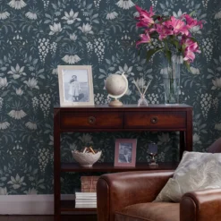 Laura Ashley Parterre Dark Seaspray Damask Smooth Wallpaper -Laura Ashley laura ashley parterre dark seaspray damask smooth wallpaper5011583468564 21i bq