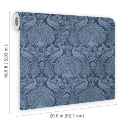 Laura Ashley Peacock Damask Dusky Seaspray Damask Smooth Wallpaper -Laura Ashley laura ashley peacock damask dusky seaspray damask smooth wallpaper5011583486865 02t bq