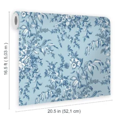 Laura Ashley Picardie Blue Sky Floral Smooth Wallpaper -Laura Ashley laura ashley picardie blue sky floral smooth wallpaper5011583492590 02t bq