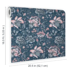 Laura Ashley Portia Dark Seaspray Floral Smooth Wallpaper -Laura Ashley laura ashley portia dark seaspray floral smooth wallpaper5011583486803 02t bq