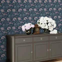 Laura Ashley Portia Dark Seaspray Floral Smooth Wallpaper -Laura Ashley laura ashley portia dark seaspray floral smooth wallpaper5011583486803 20i bq