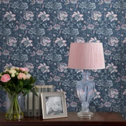 Laura Ashley Portia Dark Seaspray Floral Smooth Wallpaper -Laura Ashley laura ashley portia dark seaspray floral smooth wallpaper5011583486803 21i bq