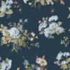 Laura Ashley Rosemore Midnight Seaspray Floral Smooth Wallpaper