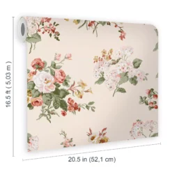 Laura Ashley Rosemore Pale Sable Floral Smooth Wallpaper -Laura Ashley laura ashley rosemore pale sable floral smooth wallpaper5011583486476 02t bq