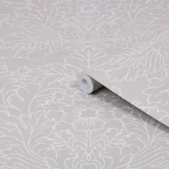 Laura Ashley Silchester Grey Contemporary Smooth Wallpaper
