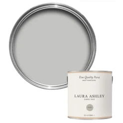 Laura Ashley Silver Matt Emulsion Paint, 2.5L