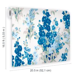 Laura Ashley Stocks Blue Sky Floral Smooth Wallpaper -Laura Ashley laura ashley stocks blue sky floral smooth wallpaper5011583492835 02t bq
