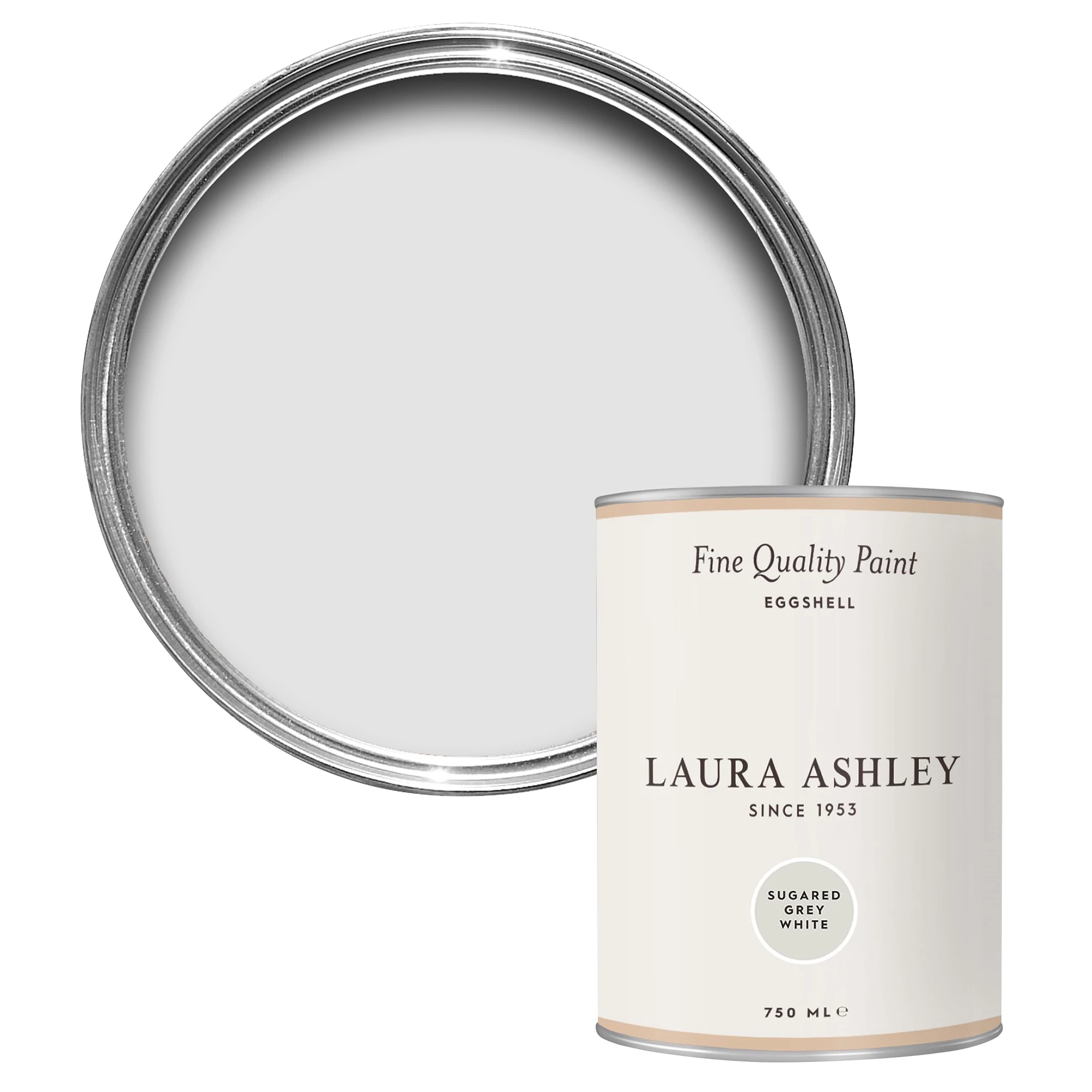Laura Ashley Sugared Grey White Eggshell Emulsion Paint, 750ml 3 Laura Ashley Sugared Grey White Eggshell Emulsion Paint, 750ml