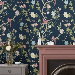 Laura Ashley Summer Palace Blue Trail Smooth Wallpaper -Laura Ashley laura ashley summer palace blue trail smooth wallpaper5011583551365 21i bq