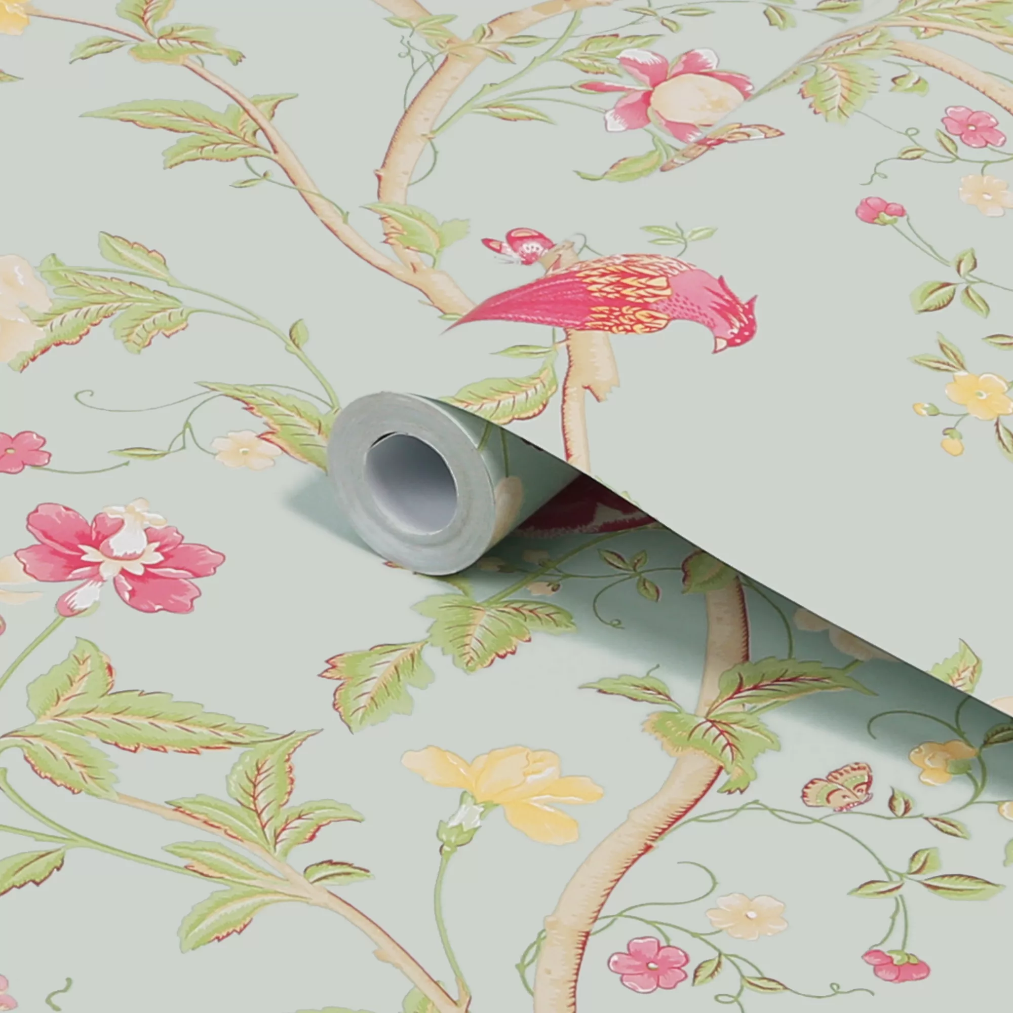 Laura Ashley Summer Palace Duck Egg Floral Smooth Wallpaper 4 Laura Ashley Summer Palace Duck Egg Floral Smooth Wallpaper - Image 2