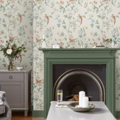 Laura Ashley Summer Palace Green, Orange Trail Smooth Wallpaper -Laura Ashley laura ashley summer palace green orange trail smooth wallpaper5011583551334 20i bq