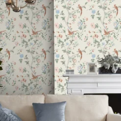 Laura Ashley Summer Palace Green, Orange Trail Smooth Wallpaper -Laura Ashley laura ashley summer palace green orange trail smooth wallpaper5011583551334 21i bq