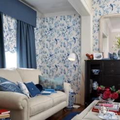 Laura Ashley Summer Palace Royal Blue Floral Smooth Wallpaper -Laura Ashley laura ashley summer palace royal blue floral smooth wallpaper5011583468144 20i bq