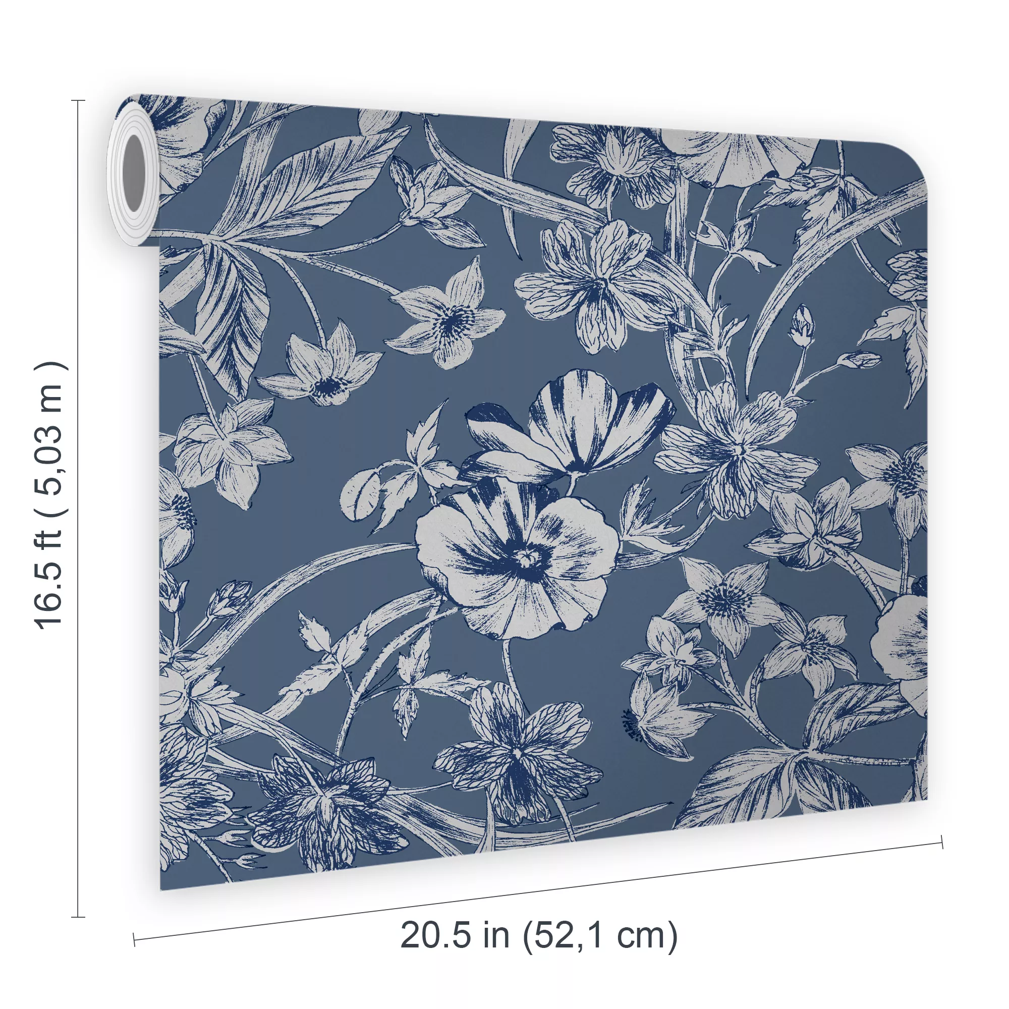 Laura Ashley Summerhill Midnight Blue Floral Smooth Wallpaper 8 Laura Ashley Summerhill Midnight Blue Floral Smooth Wallpaper - Image 6