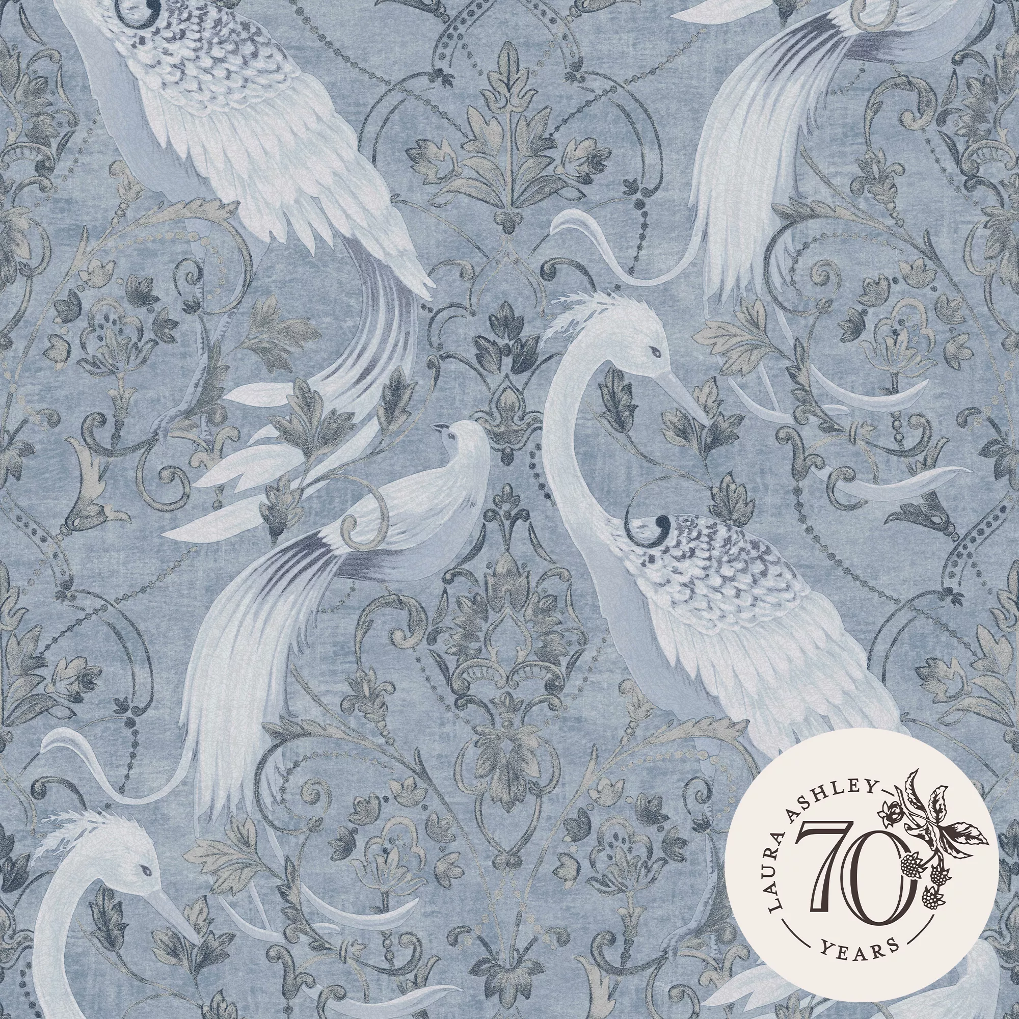 Laura Ashley Tregaron Blue Animal Smooth Wallpaper 5 Laura Ashley Tregaron Blue Animal Smooth Wallpaper - Image 3