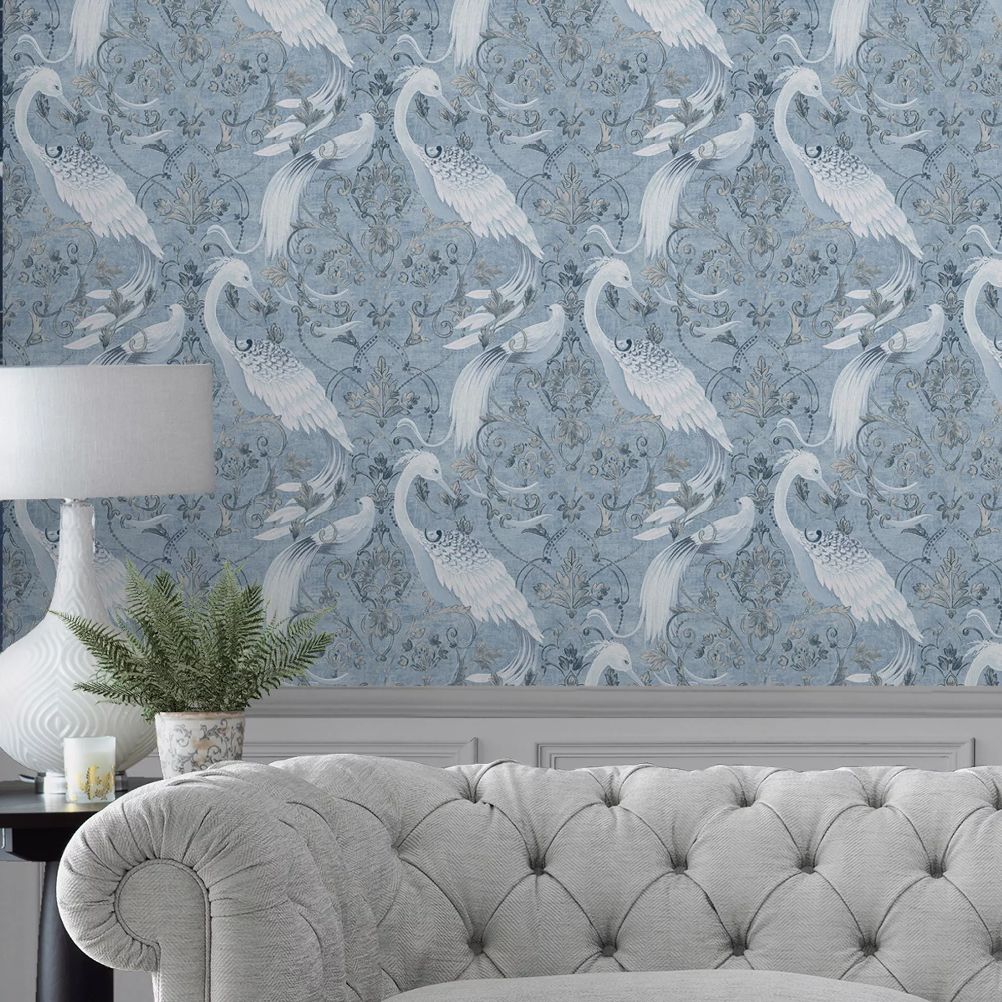 Laura Ashley Tregaron Blue Animal Smooth Wallpaper 8 Laura Ashley Tregaron Blue Animal Smooth Wallpaper - Image 6