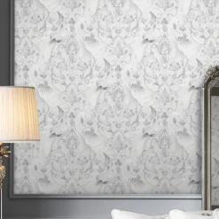 Laura Ashley Tregaron Grey Animal Smooth Wallpaper -Laura Ashley laura ashley tregaron grey animal smooth wallpaper5011583546538 21i bq