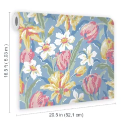 Laura Ashley Tulips Blue Floral Smooth Wallpaper 15 Laura Ashley Tulips Blue Floral Smooth Wallpaper -Laura Ashley laura ashley tulips blue floral smooth wallpaper5011583545906 02t bq