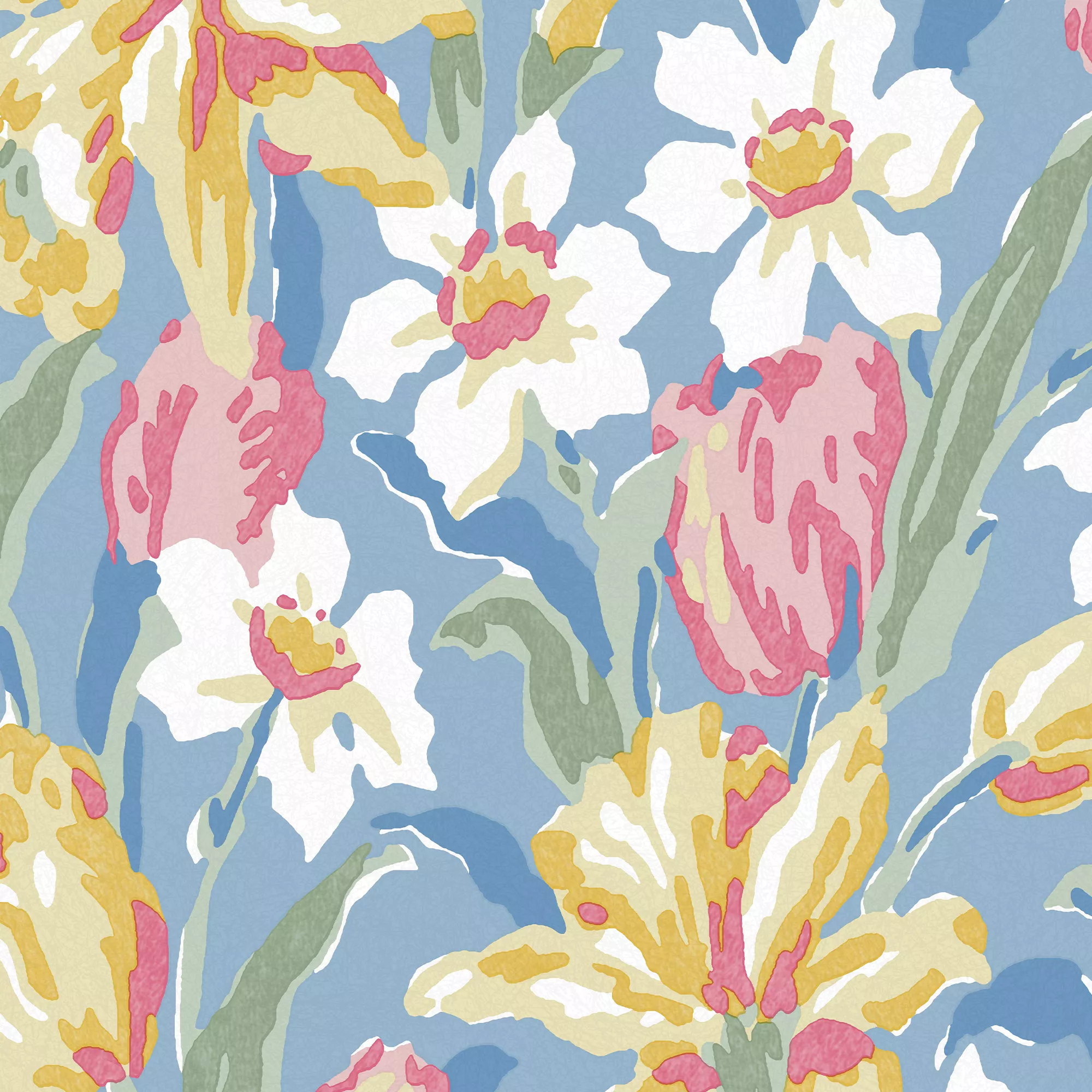 Laura Ashley Tulips Blue Floral Smooth Wallpaper 4 Laura Ashley Tulips Blue Floral Smooth Wallpaper - Image 2