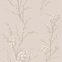 Laura Ashley Willow Dove Grey Floral Smooth Wallpaper