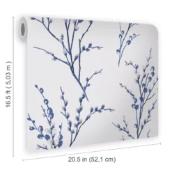 Laura Ashley Willow Midnight & Off White Floral Smooth Wallpaper -Laura Ashley laura ashley willow midnight off white floral smooth wallpaper5011583467246 02t bq