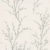 Laura Ashley Willow Off White & Steel Floral Smooth Wallpaper