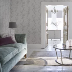 Laura Ashley Willow Off White & Steel Floral Smooth Wallpaper -Laura Ashley laura ashley willow off white steel floral smooth wallpaper5011583467215 21i bq